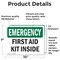 Signmission First Aid Kit Inside, 10 in W x Rectangle, Vinyl Decal OS-2PACK-EM-D-710-L-10371 - alternate 6